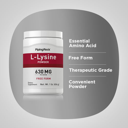 L-Lysine Powder, 1 lb (454 g) Bottle Benefits