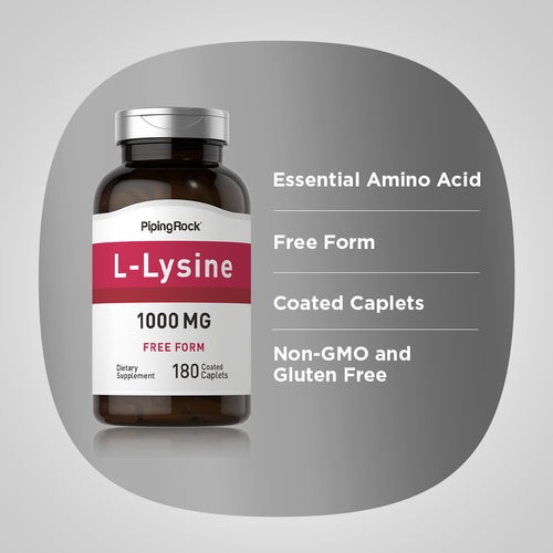 L-Lysine (Free Form), 1000 mg, 180 Coated Caplets -Benefits