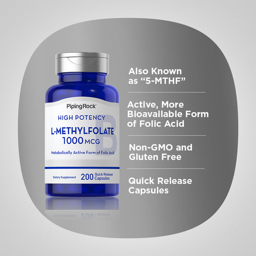 L-Methylfolate, 1000 mcg, 200 Quick Release Capsules -Benefits