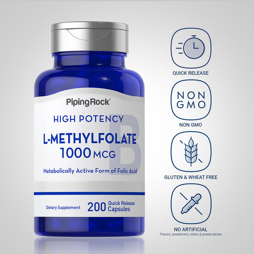 L-Methylfolate, 1000 mcg, 200 Quick Release Capsules -Dietary Attribute