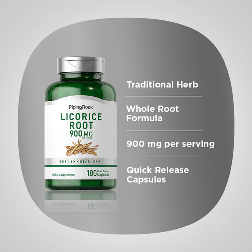 Licorice Root, 900 mg (per serving), 180 Quick Release Capsules Benefit