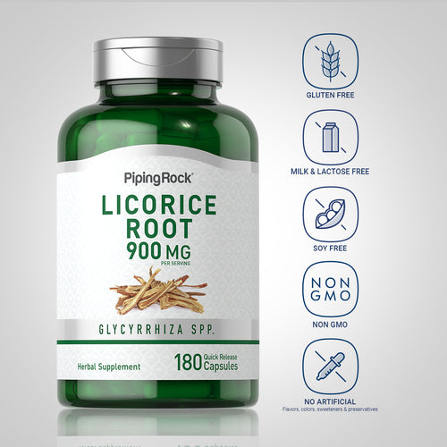 Licorice Root, 900 mg (per serving), 180 Quick Release Capsules Dietary Attributes