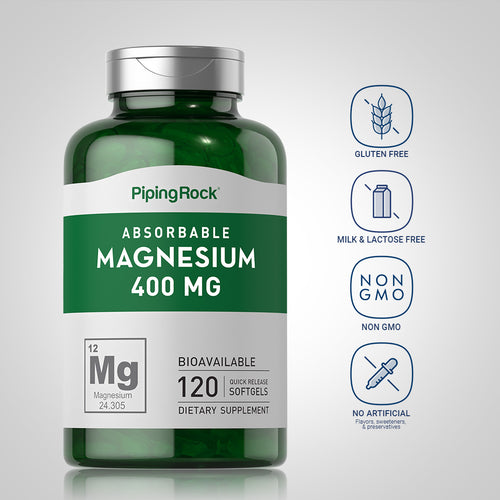 Magnesium, 400 mg, 120 Quick Release Soft gels -Dietary Attribute