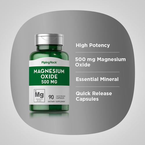 Magnesium Oxide, 500 mg, 90 Quick Release Capsules-Benefits
