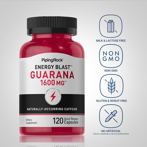 Mega Strength Guarana, 1600 mg, 120 Quick Release Capsules-Dietary Attribute
