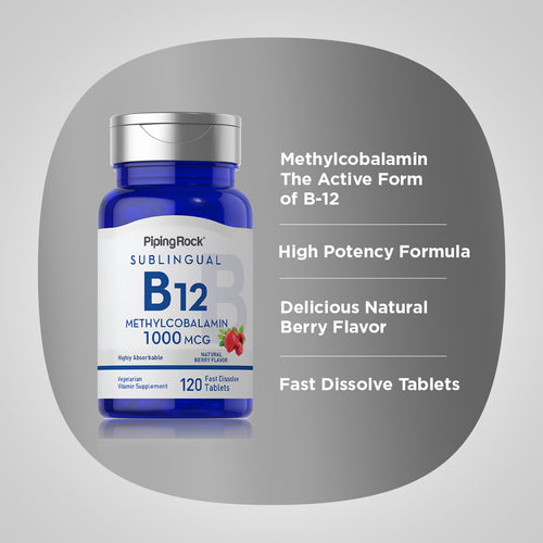 Methylcobalamin B-12 (Sublingual), 1000 mcg, 120 Fast Dissolve Tablets -Benefits