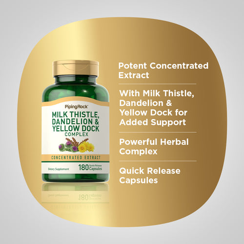 Milk Thistle, Dandelion & Yellow Dock, 180 Quick Release Capsules-Benefits