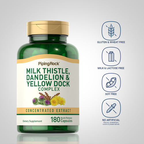Milk Thistle, Dandelion & Yellow Dock, 180 Quick Release Capsules-dietary Attribute