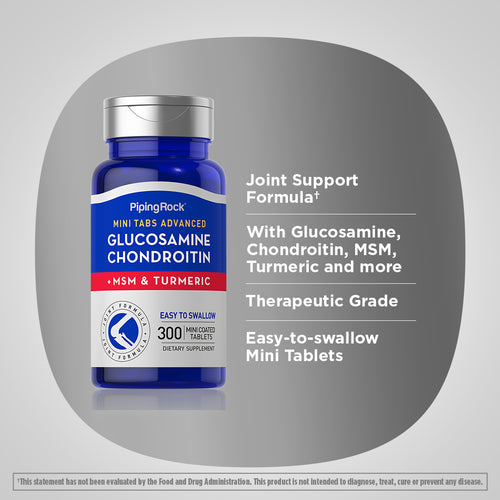Mini Tabs Advanced Glucosamine Chondroitin MSM Plus Turmeric, 300 Mini Coated Tablets Benefits