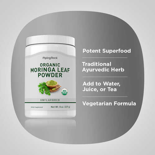 Moringa Leaf Powder (Organic), 8 oz (227 g) Bottle-Benefits