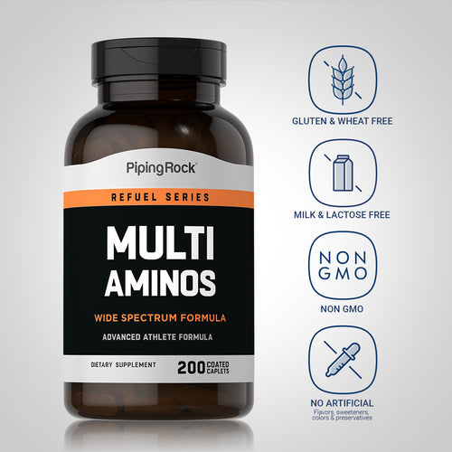 Multi Aminos, 200 Coated Caplets-Dietary Attribute