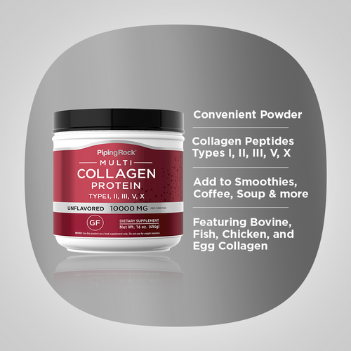 Multi Collagen Protein Powder 10,000 mg16 oz (454 g) Bottle Benefits
