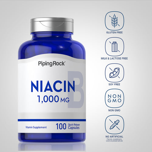 Niacin, 1000 mg, 100 Quick Release Capsules -Dietary Attribute