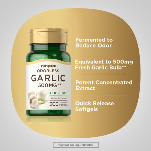 Odorless Garlic, 500 mg, 200 Quick Release Softgels -Benefits
