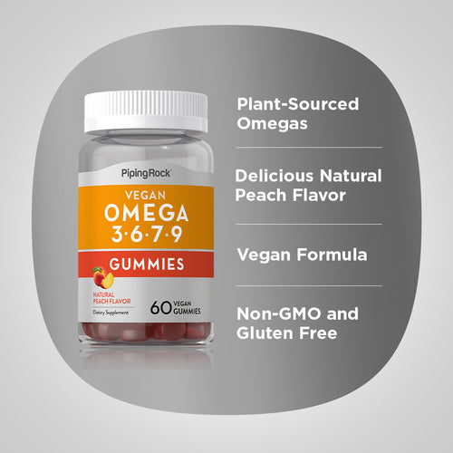 Omega 3-6-7-9 (Natural Peach), 60 Vegan Gummies Benefits