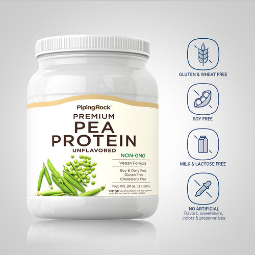 Pea Protein Powder (Non-GMO), 24 oz (680 g) Bottle -Dietary Attribute