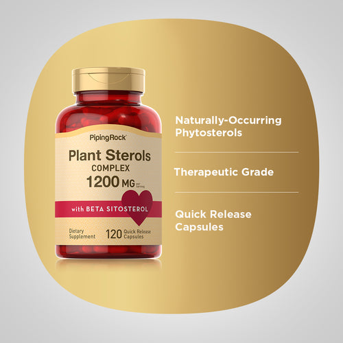 Plant Sterols Complex w/ Beta Sitosterol 1200 mg (per serving), 120 Quick Release Capsules Benefits