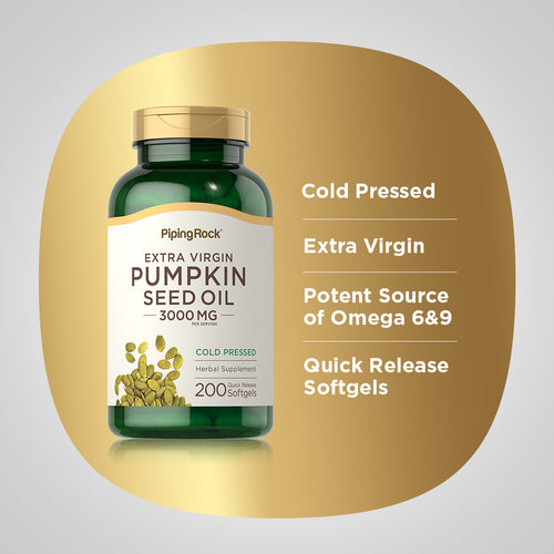 Pumpkin Seed Oil, 3000 mg (per serving), 200 Quick Release Softgels -Benefits