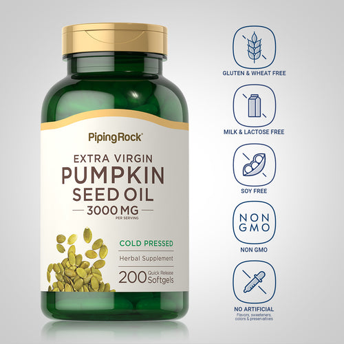 Pumpkin Seed Oil, 3000 mg (per serving), 200 Quick Release Softgels - Dietary Attribute