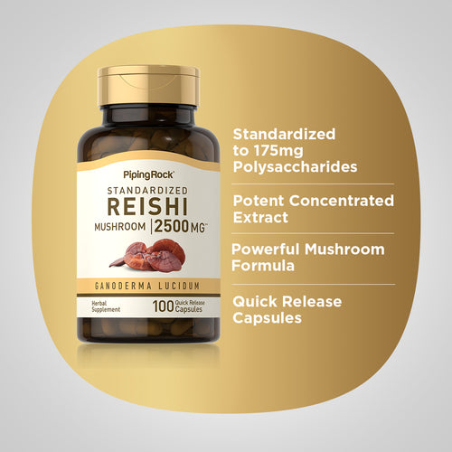 Reishi Mushroom Extract (Standardized), 2500 mg, 100 Quick Release Capsules Benefits