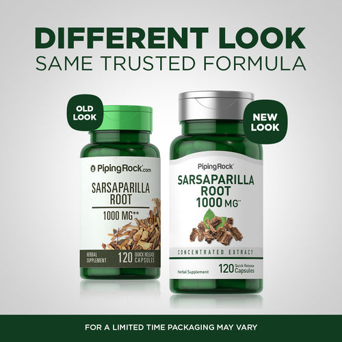 Sarsaparilla Root, 1000 mg, 120 Quick Release Capsules-Before and After