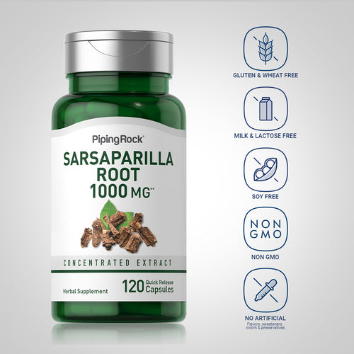Sarsaparilla Root, 1000 mg, 120 Quick Release Capsules-Dietary Attribute
