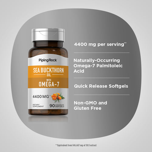 Sea Buckthorn Oil with Omega-7, 4400 mg, 90 Quick Release Softgels Benefits
