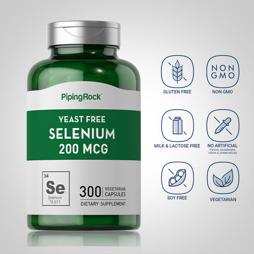 Selenium (Yeast Free), 200 mcg, 300 Vegetarian Capsules -Dietary Attribute