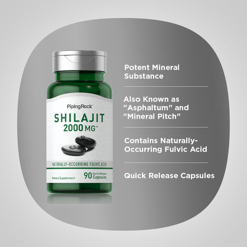 Shilajit Extract, 2000 mg, 90 Quick Release Capsules-Benefits