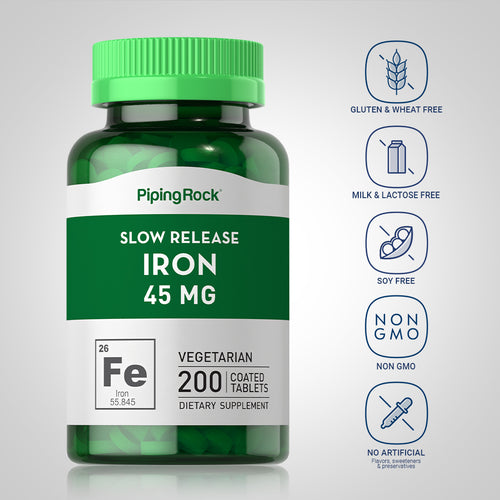 Slow Release Iron, 45 mg, 200 Coated Tablets Dietary Attributes