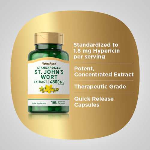 St. John's Wort 0.3% hypericin (Standardized Extract), 300 mg, 180 Quick Release Capsules Benefits