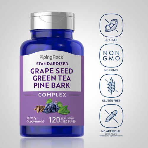 Standardized Grapeseed, Green Tea & Pine Bark Complex, 120 Quick Release Capsules-Dietary Attribute