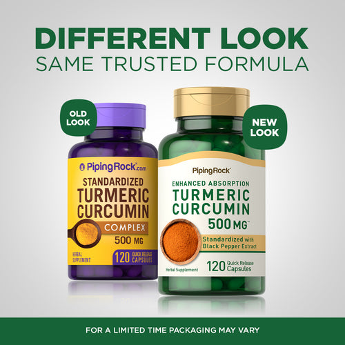 Standardized Turmeric Curcumin Complex, 500 mg, 120 Quick Release Capsules-Before and After