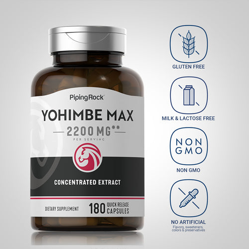 Super Yohimbe Max, 2200 mg (per serving), 180 Quick Release Capsules-Dietary Attribute