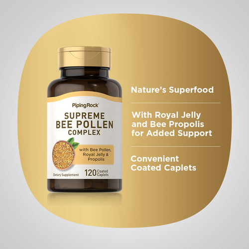 Supreme Bee Pollen Complex, 120 Coated Caplets -Benefits