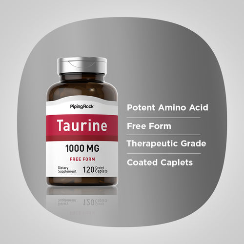 Taurine, 1000 mg, 120 Coated Caplets-Benefits