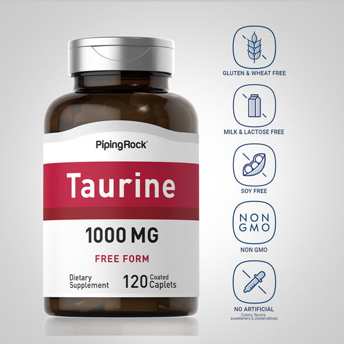 Taurine, 1000 mg, 120 Coated Caplets-Dietary Attribute
