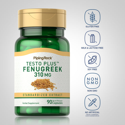 TestoPlus Fenugreek Extract, 310 mg, 90 Quick Release Capsules Dietary Attribute