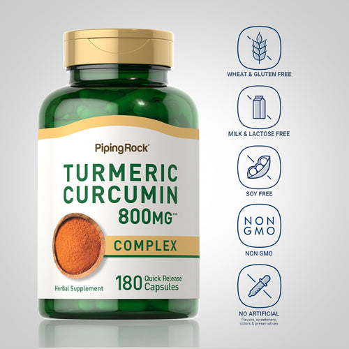 Turmeric Curcumin Complex, 800 mg, 180 Quick Release Capsules-Dietary Attributes