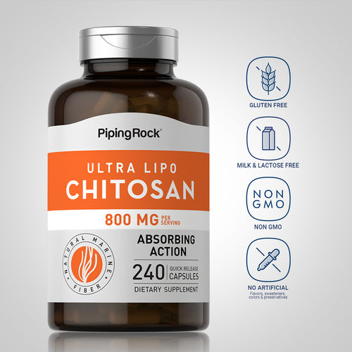 Ultra Lipo Chitosan (Per Serving), 800 mg, 240 Quick Release Capsules-Dietary Attributes