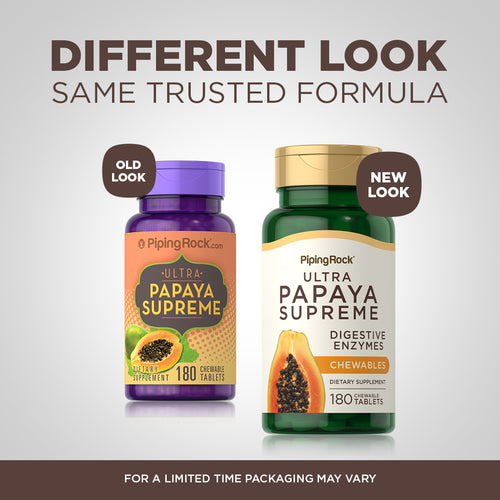 Ultra Papaya Enzyme Supreme, 180 Chewable Tablets -Before and After