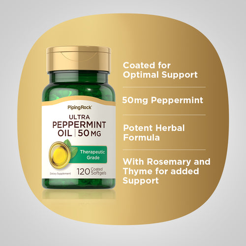 Ultra Peppermint Oil (Enteric Coated), 50 mg, 120 Coated Softgels Benefits