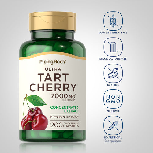 Ultra-Tart Cherry, 7000 mg (per serving), 200 Quick Release Capsules Dietary Attributes