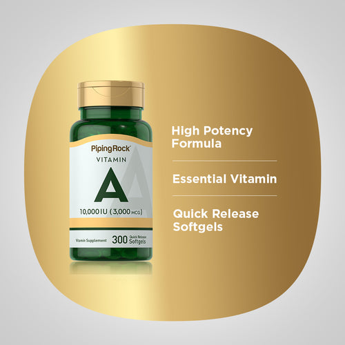 Vitamin A, 10,000 IU, 300 Quick Release Softgels -Benefits