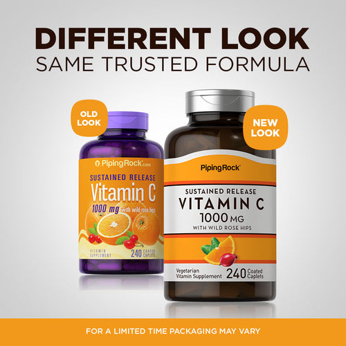 Vitamin C 1000 mg with Rosehips Timed Release, 240 Coated Caplets -Before and After