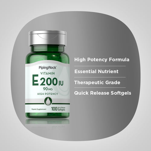 Vitamin E, 200 IU, 100 Quick Release Softgels-Benefits