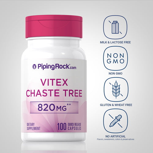 Vitex (Chasteberry Fruit), 820 mg, 100 Quick Release Capsules-Dietary Attribute