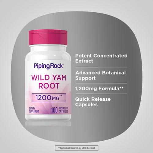 Wild Yam Root, 1200 mg, 100 Quick Release Capsules-Benefits