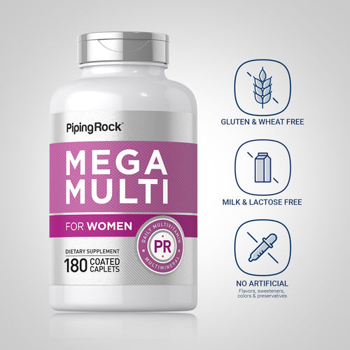 Mega-multi-vitaminer til kvinder 180 Overtrukne kapsler       