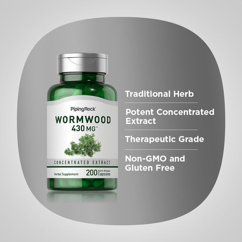 Wormwood (Artemisia annua), 430 mg, 200 Quick Release Capsules-Benefits